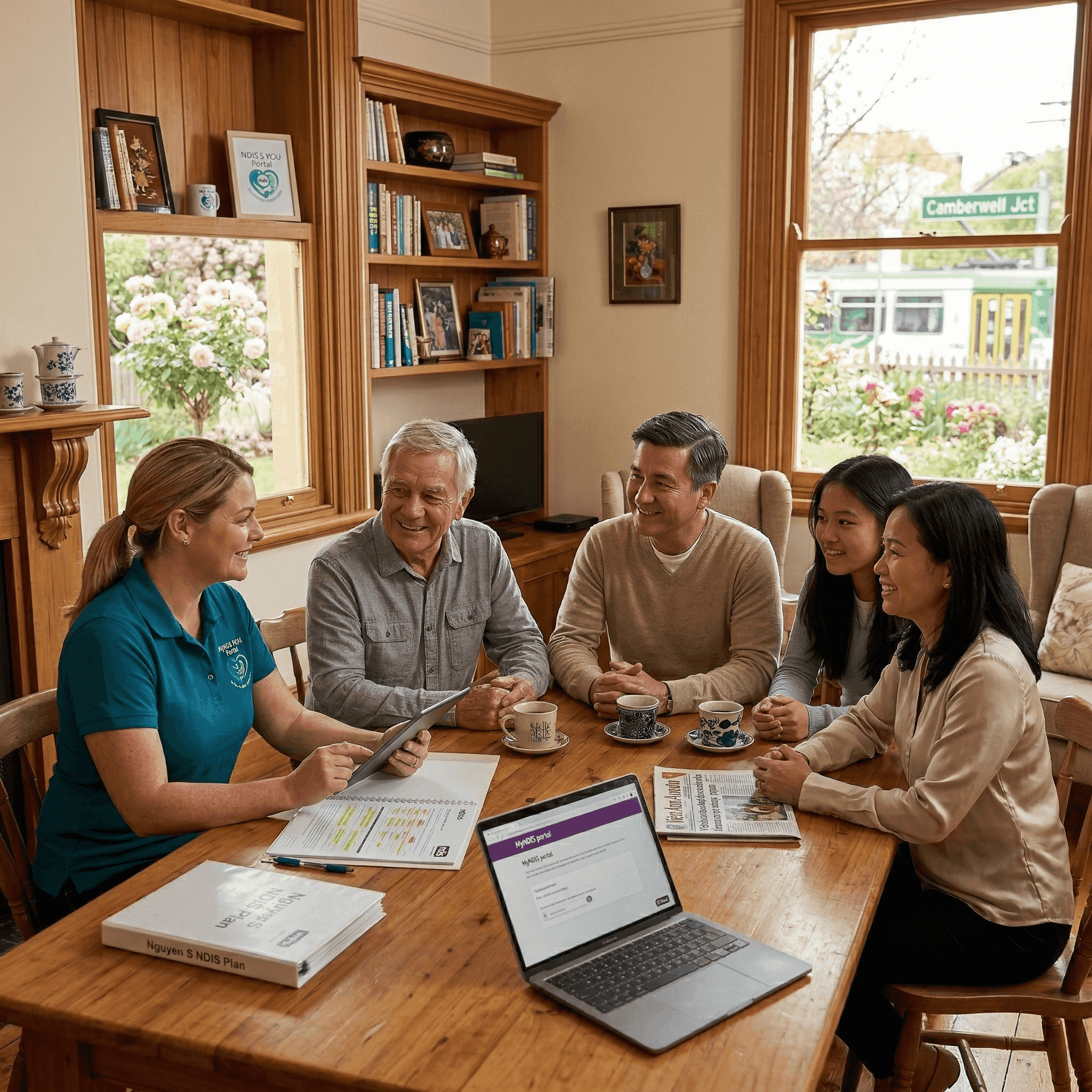 Portrait illustrating The Nguyen Family