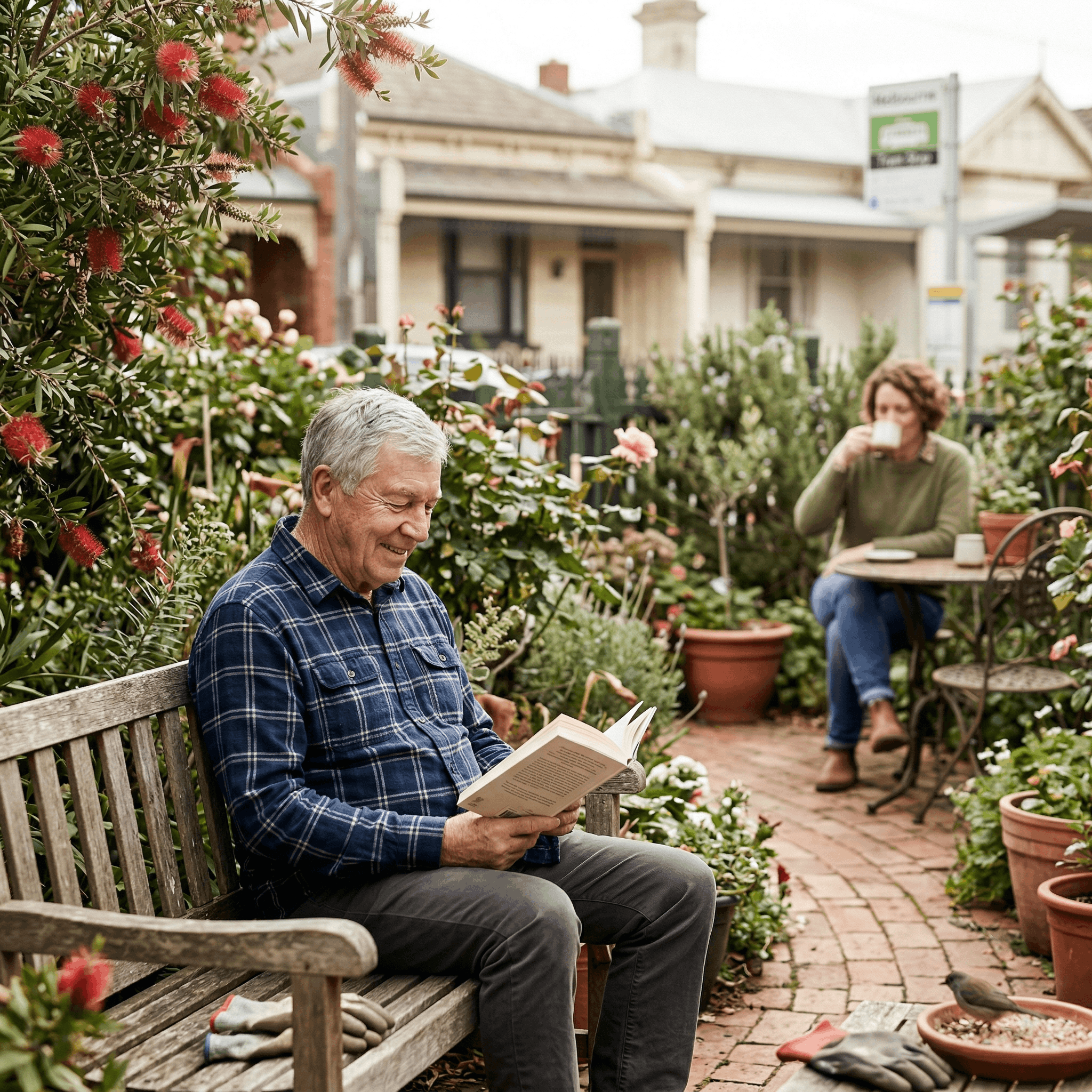 Support worker sitting beside a participant